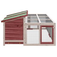Клетка за зайци мока 144x123x67,5 см борово дърво масив