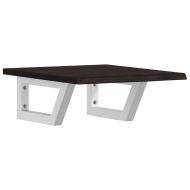 Стенен рафт за мивка, стомана и масивно дърво дъб