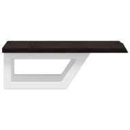 Стенен рафт за мивка, стомана и масивно дърво дъб