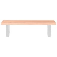 Стенен рафт за мивка, стомана и масивно дърво дъб