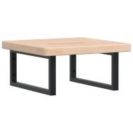 Стенен рафт за мивка, стомана и масивно дърво дъб