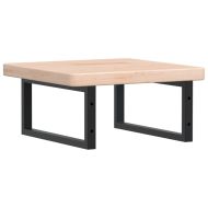 Стенен рафт за мивка, стомана и масивно дърво дъб