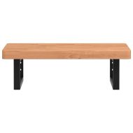 Стенен рафт за мивка, стомана и масивно дърво бук