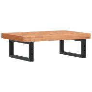 Стенен рафт за мивка, стомана и масивно дърво бук