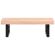 Стенен рафт за мивка, стомана и масивно дърво бук