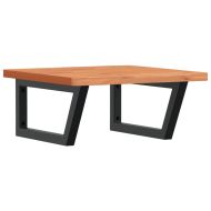 Стенен рафт за мивка, стомана и масивно дърво бук