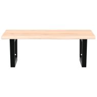 Стенен рафт за мивка, стомана и масивно дърво дъб