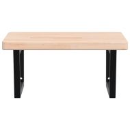 Стенен рафт за мивка, стомана и масивно дърво дъб