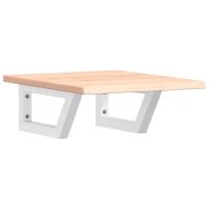 Стенен рафт за мивка, стомана и масивно дърво дъб