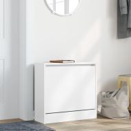 Шкаф за обувки, бял, 60x21x57 см, инженерно дърво