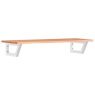 Стенен рафт за мивка, стомана и масивно дърво дъб