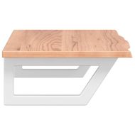 Стенен рафт за мивка, стомана и масивно дърво дъб