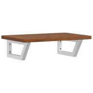 Стенен рафт за мивка, стомана и масивно дърво дъб