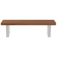 Стенен рафт за мивка, стомана и масивно дърво дъб