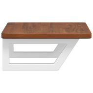 Стенен рафт за мивка, стомана и масивно дърво дъб