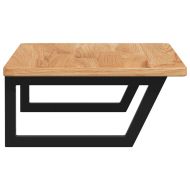 Стенен рафт за мивка, стомана и масивно дърво дъб