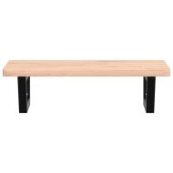 Стенен рафт за мивка, стомана и масивно дърво бук