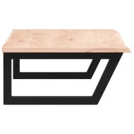 Стенен рафт за мивка, стомана и масивно дърво дъб