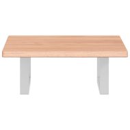 Стенен рафт за мивка, стомана и масивно дърво дъб