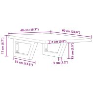 Стенен рафт за мивка, стомана и масивно дърво дъб
