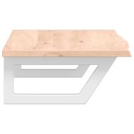 Стенен рафт за мивка, стомана и масивно дърво дъб