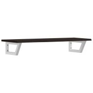 Стенен рафт за мивка, стомана и масивно дърво дъб