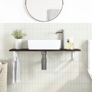 Стенен рафт за мивка, стомана и масивно дърво дъб