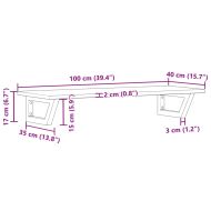 Стенен рафт за мивка, стомана и масивно дърво дъб