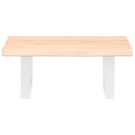 Стенен рафт за мивка, стомана и масивно дърво дъб