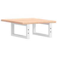 Стенен рафт за мивка, стомана и масивно дърво дъб