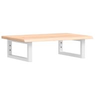 Стенен рафт за мивка, стомана и масивно дърво дъб