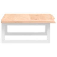 Стенен рафт за мивка, стомана и масивно дърво дъб