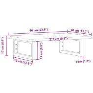 Стенен рафт за мивка, стомана и масивно дърво дъб