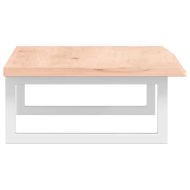 Стенен рафт за мивка, стомана и масивно дърво дъб