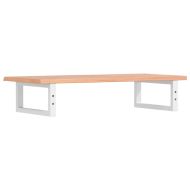 Стенен рафт за мивка, стомана и масивно дърво дъб