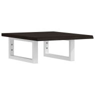 Стенен рафт за мивка, стомана и масивно дърво дъб