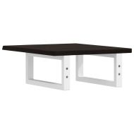 Стенен рафт за мивка, стомана и масивно дърво дъб