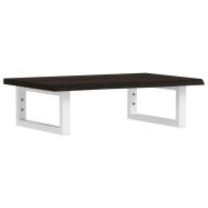 Стенен рафт за мивка, стомана и масивно дърво дъб