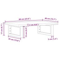 Стенен рафт за мивка, стомана и масивно дърво дъб