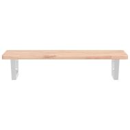 Стенен рафт за мивка, стомана и масивно дърво бук