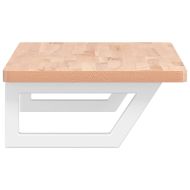 Стенен рафт за мивка, стомана и масивно дърво бук