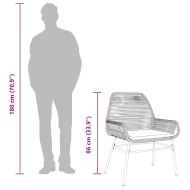 Градински комплект 3 части с възглавници черен полиратан стъкло