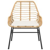 Градински комплект с възглавници 5 части кафяв полиратан стъкло