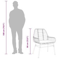 Градински комплект 5 части с възглавници черен полиратан стъкло