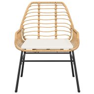 Градински комплект с възглавници 5 части кафяв полиратан стъкло