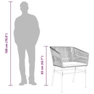 Градински комплект с възглавници 5 части кафяв полиратан стъкло