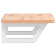 Стенен рафт за мивка, стомана и масивно дърво бук