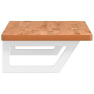 Стенен рафт за мивка, стомана и масивно дърво бук