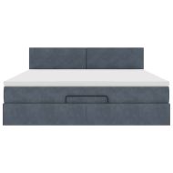 Османска легло с матрак, тъмносиво, 160x200 см, кадифе