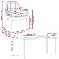 Градински комплект с възглавници 7 части кафяв полиратан стъкло